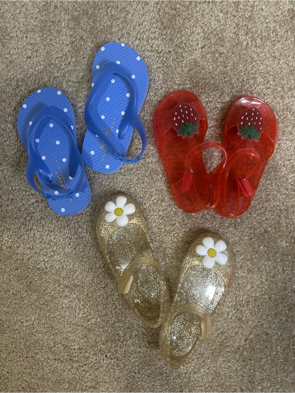 3 Pairs of Girls Old Navy Sandals Size 8 Toddler